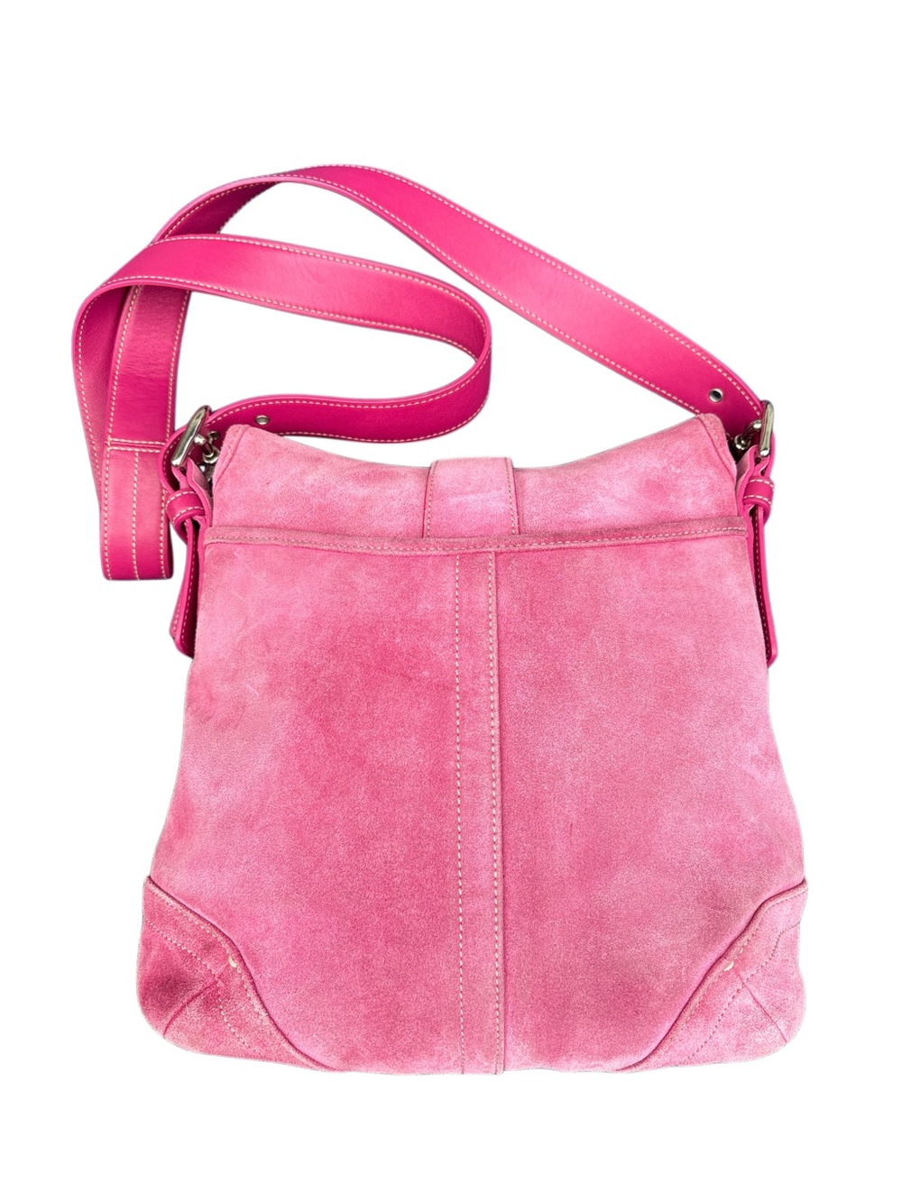 Coach Vintage 2005 Soho Flap Suede Convertible Crossbody in Pink 9482 - Picture 2 of 10